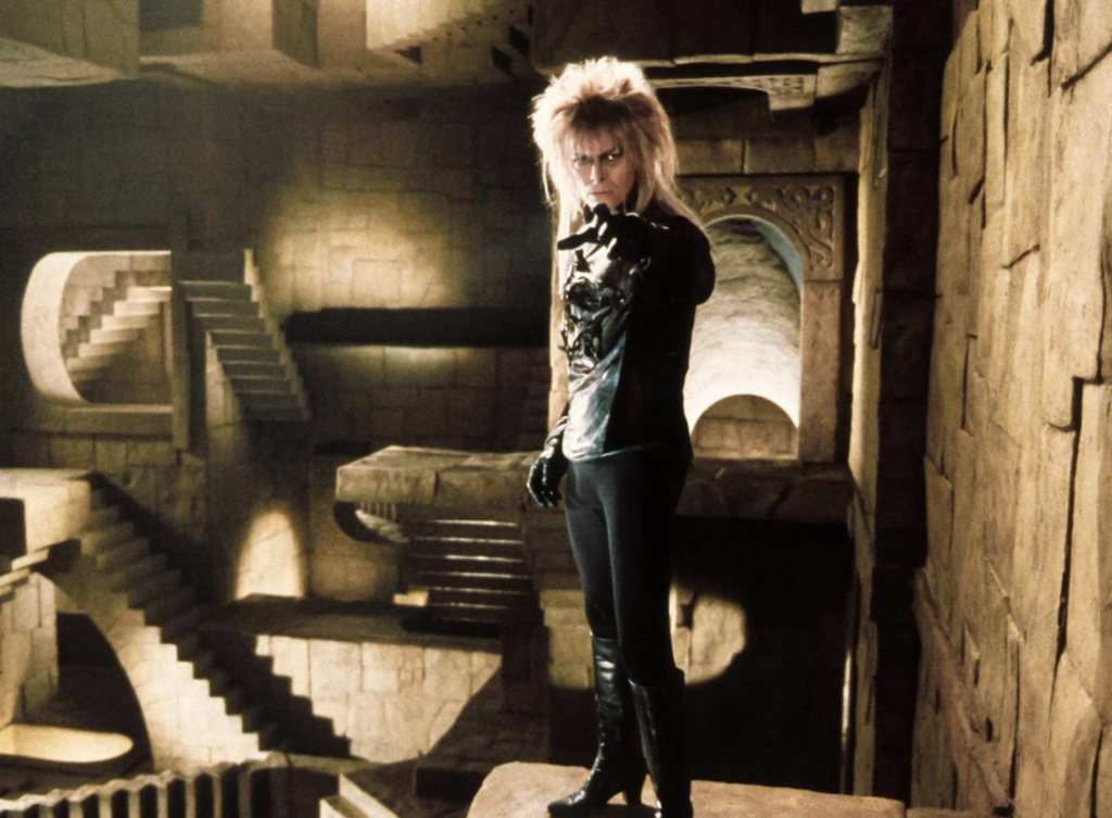 David Bowie at a labyrinth.